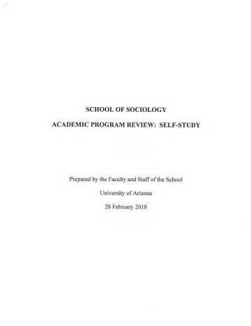 sociology self study report 2018